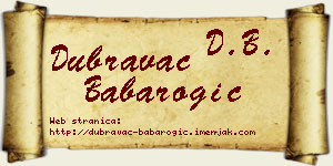 Dubravac Babarogić vizit kartica